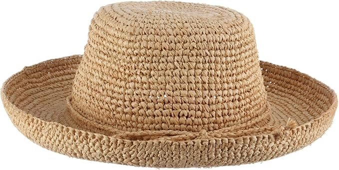 Women's Crocheted Raffia Hat with Drawstring by Scala