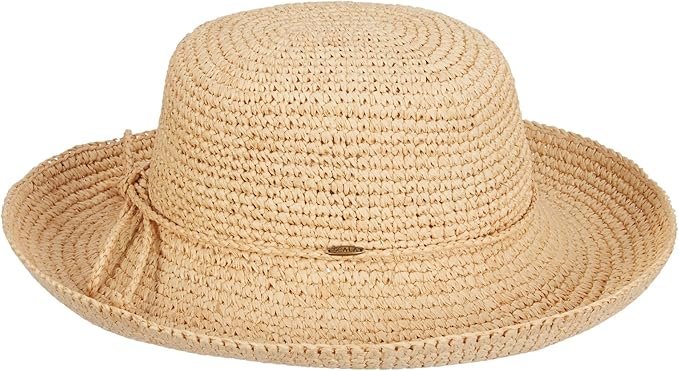 Women's Crocheted Packable Raffia Hat by Scala Hats